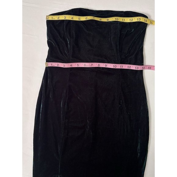 LULU'S Forest Green Hey Baby Velvet Strapless Bodycon Midi Dress SIZE M - Picture 6 of 9